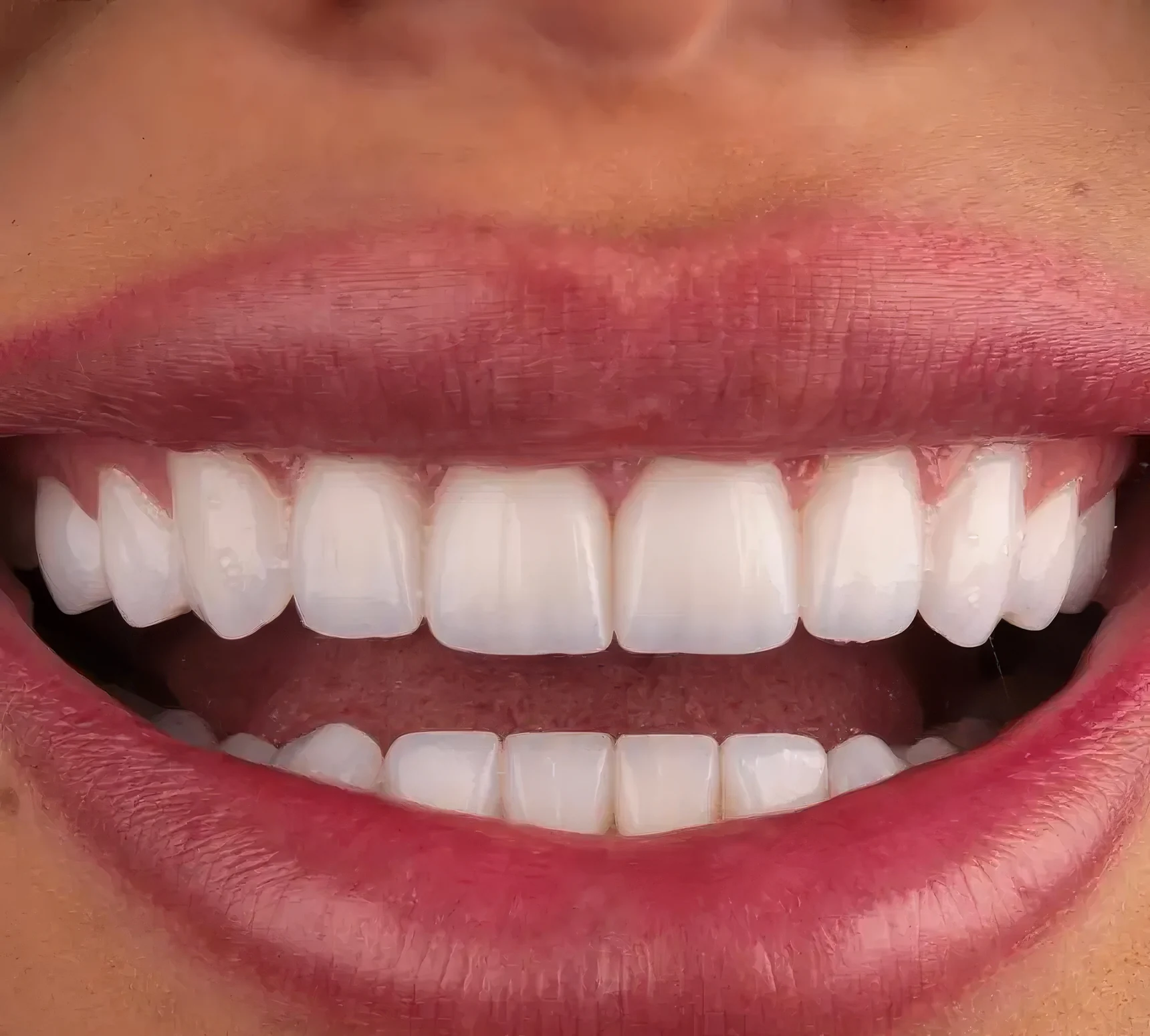 Sorriso com lentes de contato dental em porcelana