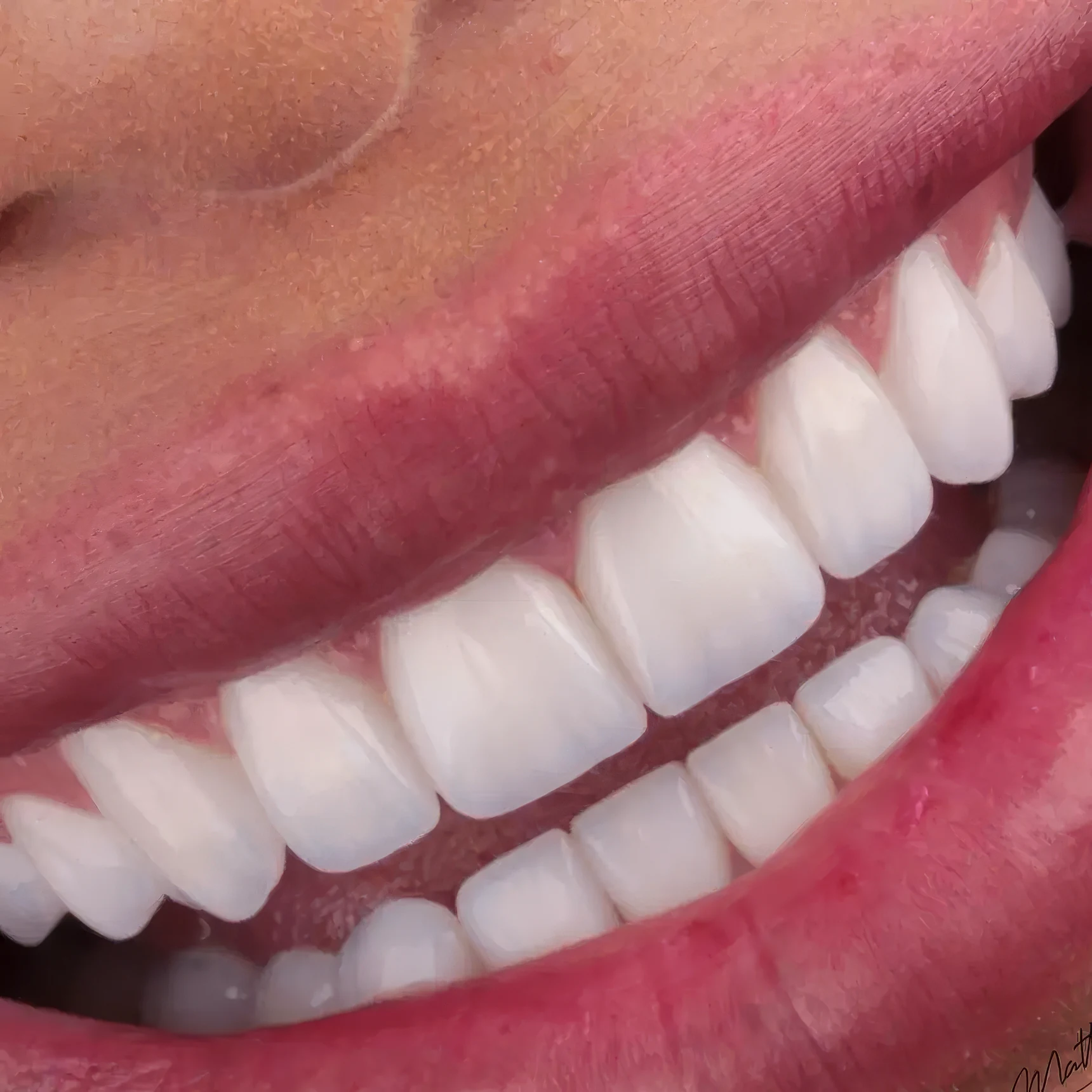Sorriso com gengiva saudável e lentes de contato dental em porcelana